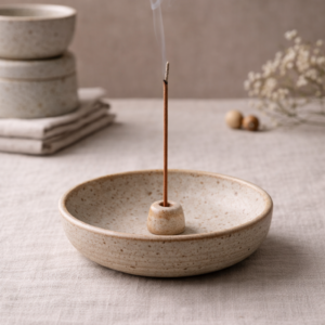 portaincienso de cerámica artesanal esmaltada (japón)