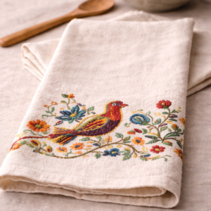 paño de cocina de algodón pima bordado (perú)